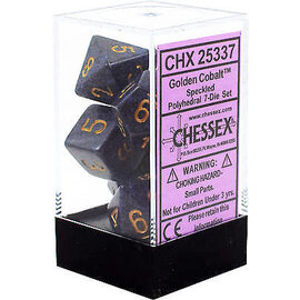 CHESSEX CHX 25337 Speckled: 7Pc Golden Cobalt