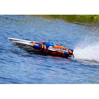 TRAXXAS TRA 57076-4-ORNGR Spartan: Brushless 36' Race Boat with TQi™ Traxxas Link™ Enabled 2.4GHz Radio System & Traxxas Stability Management (TSM)®
