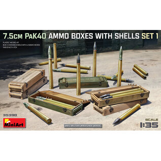 MINIART MIN 35398 MiniArt 1/35 7.5cm PaK40 Ammo Boxes w/Shells Set 1 plastic model