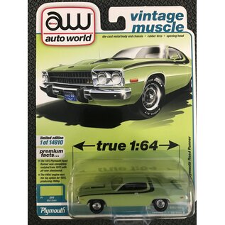 AUTOWORLD AW 05335 1973 PLYMOUTH ROAD RUNNER (MIST GREEN)