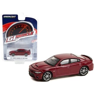GREENLIGHT COLLECTIBLES GLC 13310-E 2017 DODGE CHARGER R/T SCAT PACK METALLIC RED 1/64 DIE-CAST