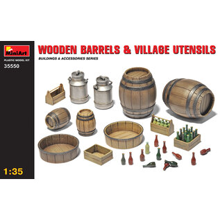 MINIART MNA 35550 1/35 Wooden Barrels & VILLAGE UTENSILS MODEL KIT