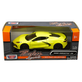 MOTOR MAX MM 79360YL 2020 CORVETTE C8 YELLOW 1/24 DIE-CAST