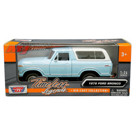 MOTOR MAX MM 79373BL 1978 FORD BRONCO HARD TOP BLUE/WHITE 1/24 DIE-CAST