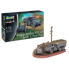 REVELL GERMANY REV 03344 KRUPP PROTZE KFZ 69 WITH 3,7cm PAK 1/76 PLASTIC MODEL