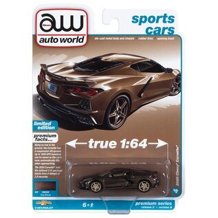 AUTOWORLD AW 05348 2020 CHEVY CORVETTE ZEUS BRONZE SPORTS CARS 1/64 DIE-CAST