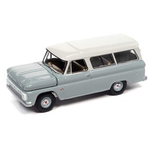 AUTOWORLD AW 04946 1966 Chevrolet Suburban (Gray Body wWhite Roof) 1/64 DIE-CAST