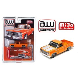 AUTOWORLD AW CP7806 1980 Chevrolet Silverado Custom (Orange) 1/64 DIE-CAST