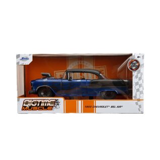JADA TOYS JAD 34721  Jada 1/24 "BIGTIME Muscle" 1955 Chevy Bel Air - Metallic Blue die-cast