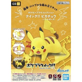 BANDAI BAN 2541924 Bandai Spirits Pokemon Model Kit Quick! #03 Pikachu (Battle Pose)