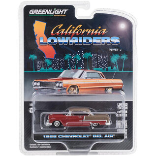 GREENLIGHT COLLECTIBLES GLC 63040-A 1955 CHEVROLET BEL AIR RED/BRONZE 1/64 DIE-CAST (LOWRIDERS SERIES 3)