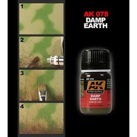 AK INTERACTIVE AK 078   —  Enamel Paint 35ml Bottle Damp Earth Satin Wash