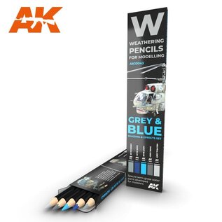 AK INTERACTIVE AKI 10043  AK Interactive Weathering Pencil Set - Grey and Blue Camouflages