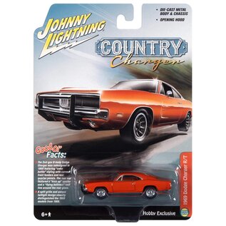 JOHNNY LIGHTNING JL 05317 1969 Dodge Charger R/T (Orange) 1/64 DIE-CAST