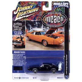 JOHNNY LIGHTNING JL 05400 1969 DODGE CHARGER DAYTONA BLACK 1/64 DIE-CAST (MCACN)