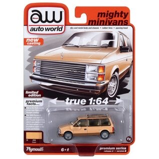 AUTOWORLD AW 06234 1985 PLYMOUTH VOYAGER CREAM 1/64 DIE-CAST