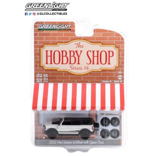 GREENLIGHT COLLECTIBLES GLC 97140-E 2021 FORD BRONCO WILDTRAK WITH SPARE TIRES - THE HOBBY SHOP SERIES 14 1/64 DIE-CAST
