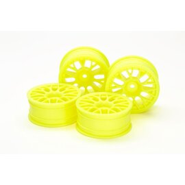 TAMIYA TAM 54850 (OP1850) 24mm Med-Narrow Mesh Wheels Yellow/Offset +2 (4Pcs)