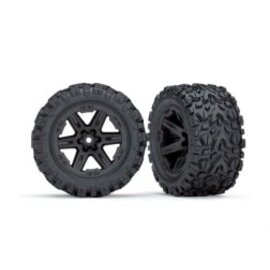 TRAXXAS TRA 6774 Traxxas Tires & wheels, assembled, glued (2.8') (RXT black wheels, Talon Extreme tires, foam inserts) (2WD electric rear) (2) (TSM rated)