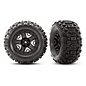 TRAXXAS TRA 6792 Traxxas Tires & wheels, assembled, glued (2.8") (Rustler 4X4 black wheels, Sledgehammer tires, foam inserts) (2) (TSM rated)