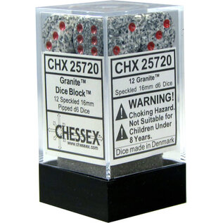 CHESSEX CHX 25720 SPECKLED 12D6 GRANITE 16MM