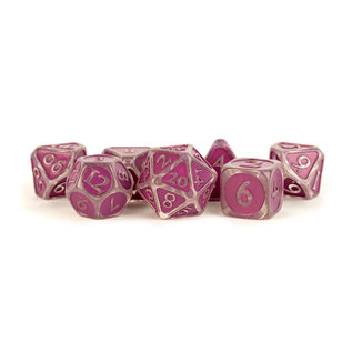 FANROLL MDG 763 ENAMEL ACRYLIC 7 DICE SET ICE W/ PURPLE 16MM