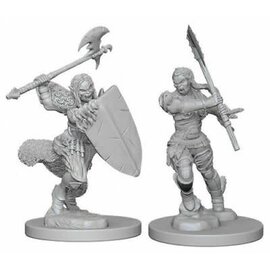 WIZKIDS WK 72614 PF UNPAINTED MINIS WV1 HALF-ORC FEMALE BARBARIAN