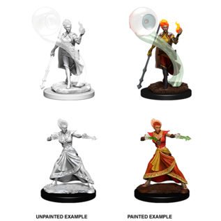 WIZKIDS WK 73336 DND UNPAINTED MINIS WV5 FIRE GENASI FEMALE WIZARD
