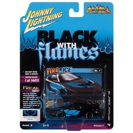 JOHNNY LIGHTNING JL 04986 1993 PONTIAC FIREBIRD T/A BLACK WITH ICE BLUE FLAMES 1/64 DIE-CAST