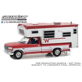 GREENLIGHT COLLECTIBLES GLC 30449 1995 FORD F-250 WITH WINNEBAGO SLIDE-IN CAMPER 1/64 DIE-CAST