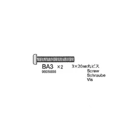 TAMIYA TAM 19805895 9805895 3x20mm machined screws (pack of 5)