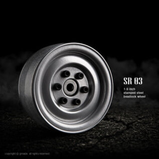 Gmade GMA GM70182 1.9 SR03 Beadlock Wheels (Semigloss Silver) (2)