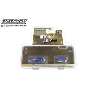 GREENLIGHT COLLECTIBLES GLC 32300-A 1942 FORD FORDOR SUPER DELUX WITH TEAR DROP TRAILER