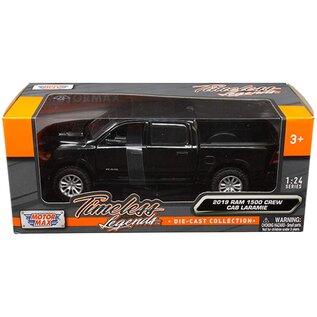MOTOR MAX MM 79357-BK-SL 2019 RAM 1500 CREW CAB LARAMIE BLACK 1/24 DIE-CAST