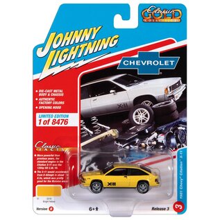 JOHNNY LIGHTNING JL 05807 1981 CHEVY CITATION X-11 BRIGHT YELLOW 1/64 DIE-CAST