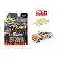 JOHNNY LIGHTNING JL CP7361 1966 CHEVROLET PICKUP SILVER WITH FLAMES 1/64 DIE-CAST