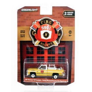 GREENLIGHT COLLECTIBLES GLC 67020-B 1981 CHEVROLET SCOTTSDALE - LISBON, MARYLAND VOLUNTEER FIRE DEPARTMENT 1//64 FIRE & RESCUE SERIES 2