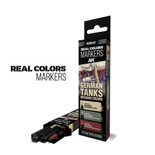 AK INTERACTIVE AK RCM107 AK Interactive Real Colors Markers German Tanks Interior Colors - Set 3 Real Colors Markers