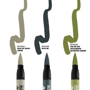 AK INTERACTIVE AK RCM110 AK Interactive Real Colors Markers WWII Axis Aircraft Cockpit Colors - Set 3 Real Colors Markers