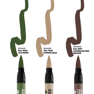 AK INTERACTIVE AK RCM108 AK Interactive Real Colors Markers Late German AFV Camo Colors - Set 3 Real Colors Markers