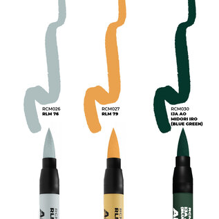 AK INTERACTIVE AK RCM111 AK Interactive Real Colors Markers WWII Axis Aircraft Squiggle Camouflage Colors - Set 3 Real Colors Markers