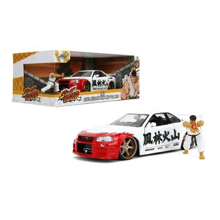 JADA TOYS JAD 35114 Jada 1/24 "Hollywood Rides" Street Fighter 2002 Skyline w/ Ryu