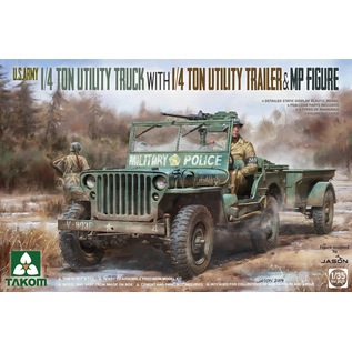 TAKOM TAK 2126 Takom 1/35 U.S. Army 1/4 Ton Utility Truck with 1/4 Ton Utility Trailer & MP Figure