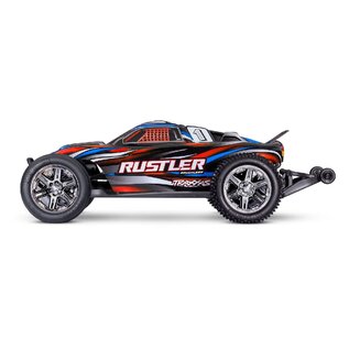 TRAXXAS TRA 37354-4-RED Traxxas 1/10 Rustler 2WD BL-2S Clipless - Red