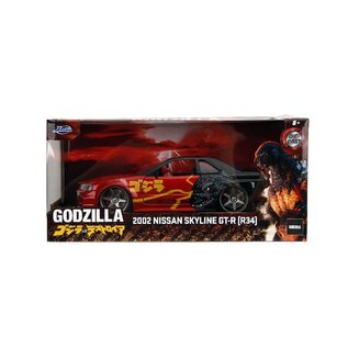 JADA TOYS JAD 35133 Jada 1/24 "Hollywood Rides" – Godzilla – 2002 Nissan Skyline GT-R (R34)