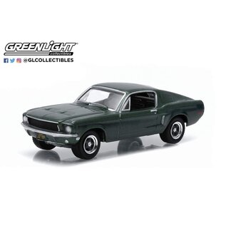 GREENLIGHT COLLECTIBLES GLC 44723 1968 FORD MUSTANG GT HIGHLAND GREEN 1/64 DIE-CAST