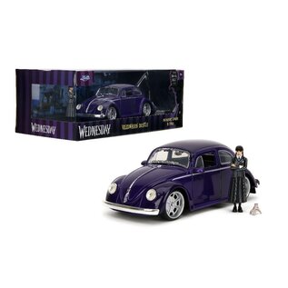 JADA TOYS JAD 35131 Jada 1/24 "Hollywood Rides" – 1959 VW Beetle w/ Wednesday Addams