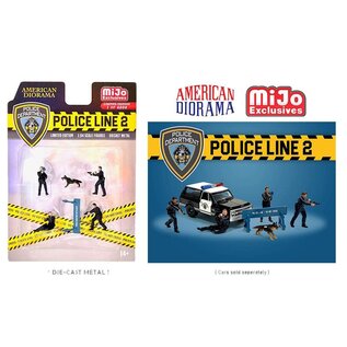 AMERICAN DIORAMA AD 76497 POLICE LINE 2 1/64 DIE-CAST figure pack (vehicle not included)