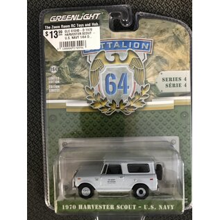 GREENLIGHT COLLECTIBLES GLC 61040-D 1970 HARVESTER SCOUT - U.S. NAVY 1/64 DIE-CAST BATTALION 64