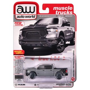 AUTOWORLD AW 06757 2023 RAM 1500 REBEL LUNAR EDITION CERAMIC GRAY 1/64 DIE-CAST